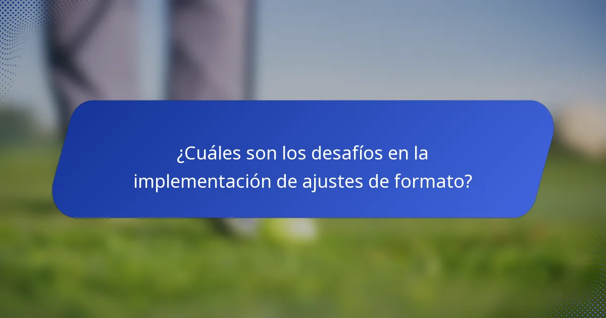 ¿Cuáles son los desafíos en la implementación de ajustes de formato?